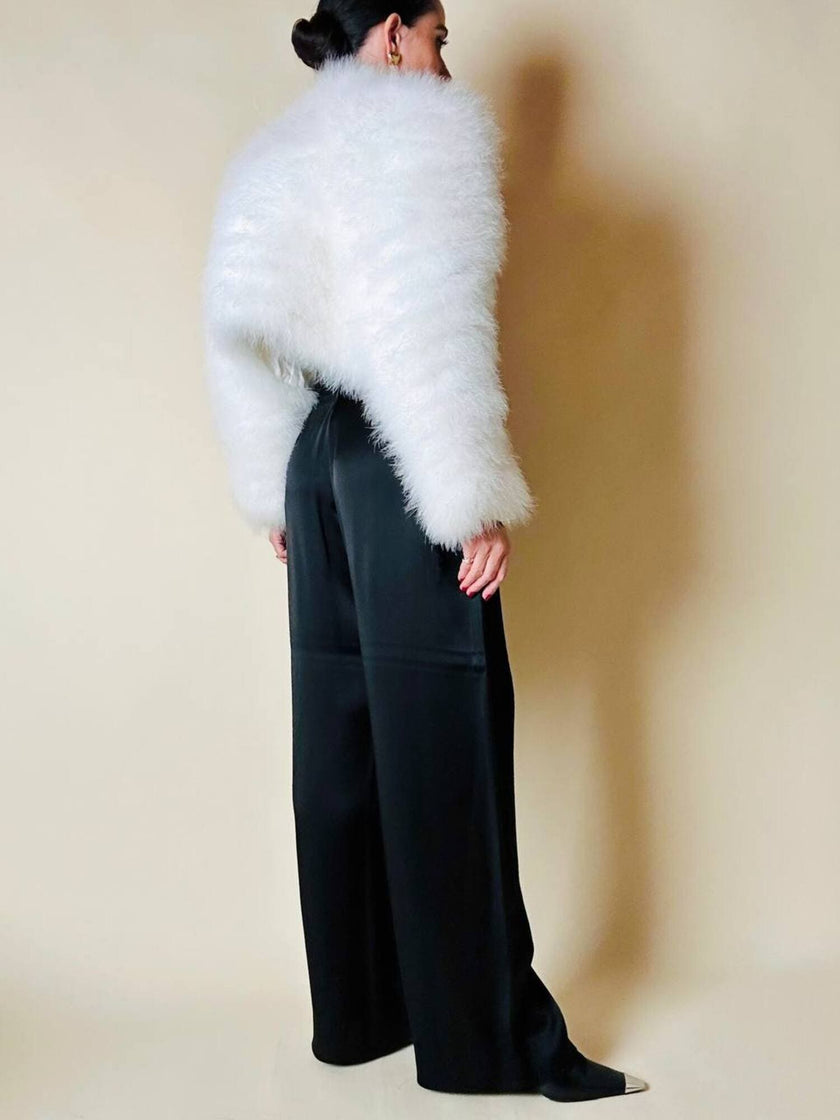 Bolero in marabù bianco