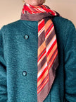 Foulard Byron in pura seta fantasia a righe trasversali declinata in nuance calde