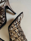 Sandali a gabbia in laminato bronzo “Yves Saint Laurent”