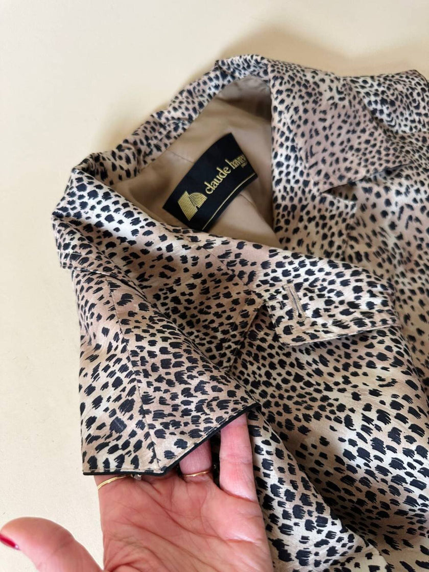 Trench oversize fantasia micro leopardo 