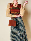 Gilet corto color tabacco in filato Velicren Snia