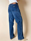 Jeans Yves Saint Laurent Vintage Boy-Friend in Denim Blu Scuro Slavato