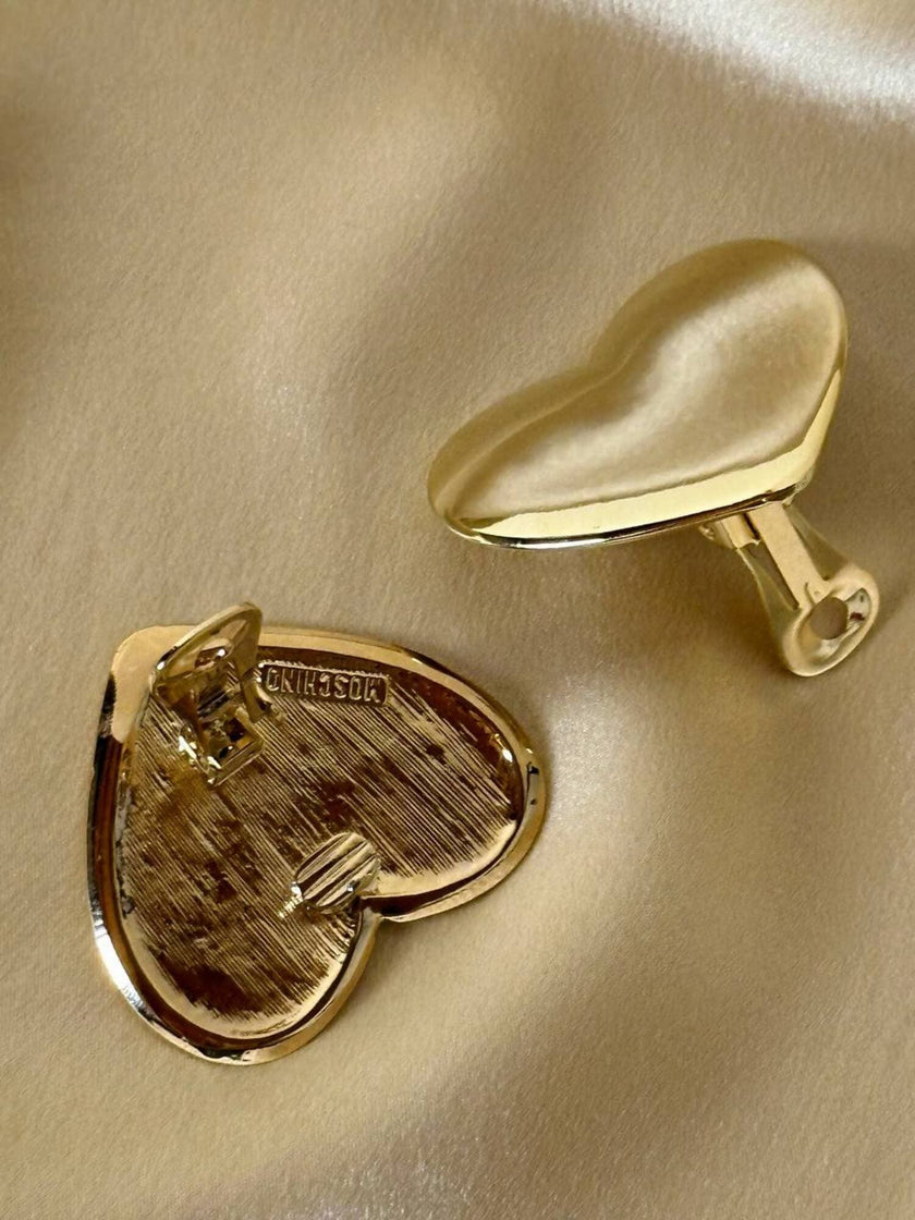 Maxi clip dorate a forma di cuore “Moschino”