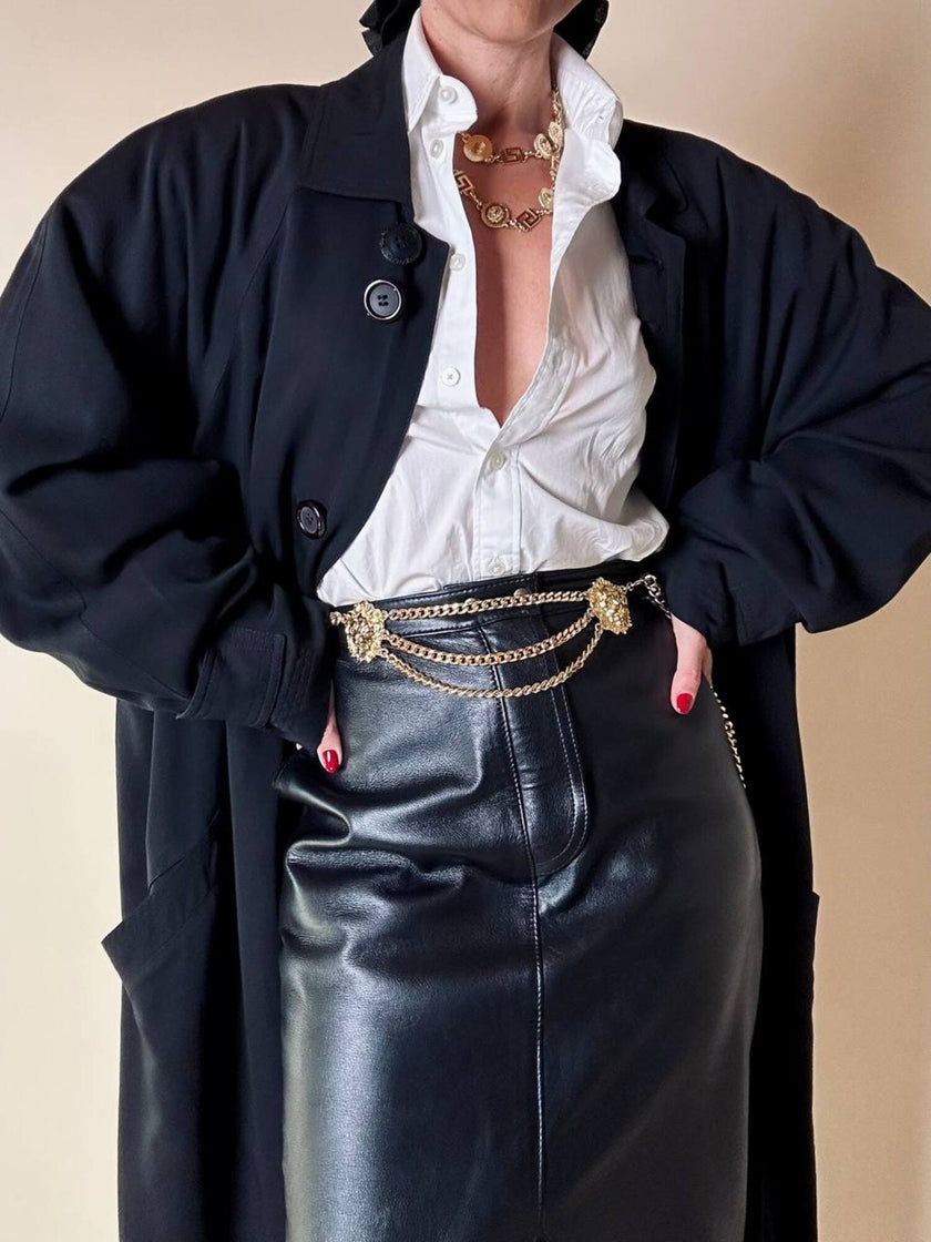 Soprabito oversize nero “Gianni Versace”