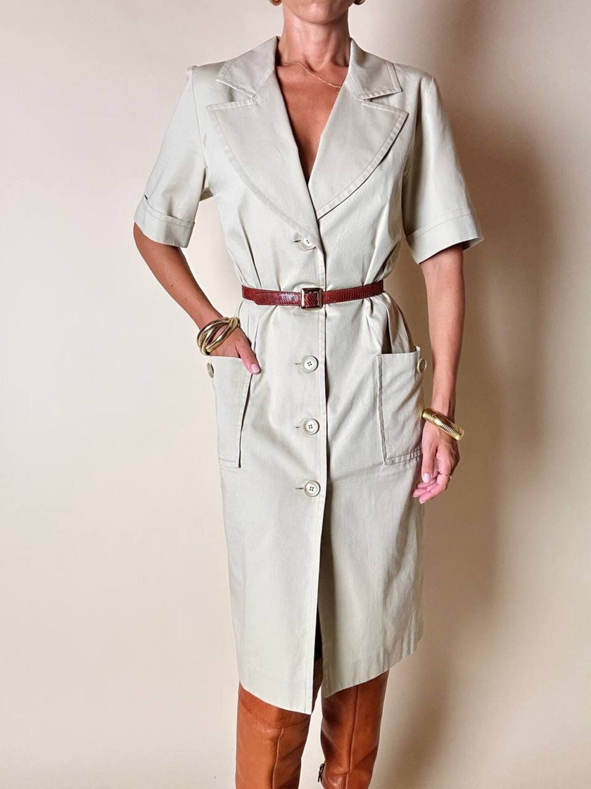 Chemisier Yves Saint Laurent in cotone beige