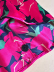 Vintage Yves Saint Laurent Wickelkleid aus Seidensatin mit Blumenmuster