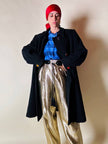 Cappotto nero con maxi bottoni gioiello multicolor “Yves Saint Laurent”