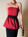 Bustier couture in seta operata rosso sangria
