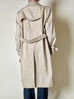 Trench in gabardine color cammello con fodera check “Mandria”
