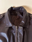 Bomber aviator oversize in pelle testa di moro