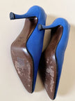 Décolleté Walter Steiger in pelle stampa lizard blu cobalto