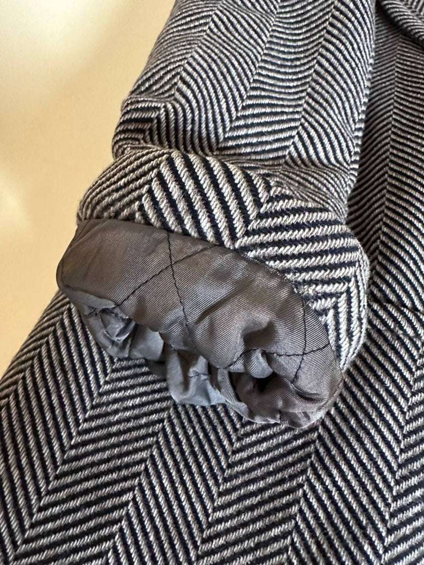 Cappotto sartoriale in lana spinata con bottoni Yves Saint Laurent
