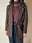 Blazer Guy Laroche in lana fantasia pied de poule ruggine e nero