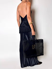 Borsa vintage Fendi in rete mesh nera con maxi logo FF