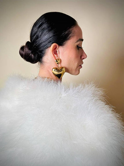 Maxi clip oro con cuori pendenti “Moschino”