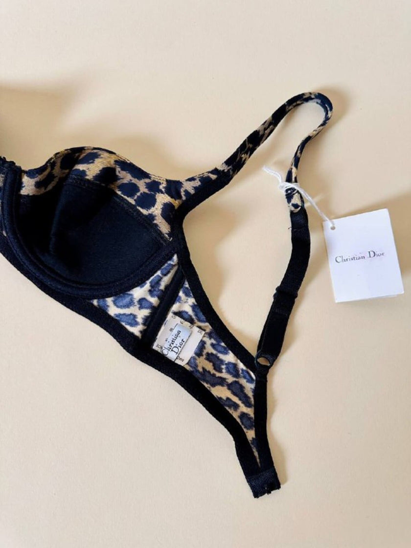 Reggiseno a balconcino fantasia leopardo “Christian Dior”