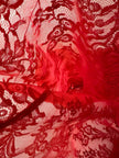 Camicia sartoriale in pizzo chantilly e organza di seta rossa