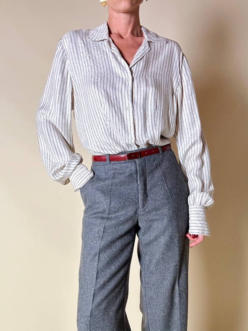 Pantalone classico in lana grisaglia “Yves Saint Laurent”