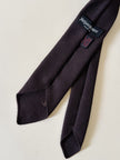 Cravatta Yves Saint Laurent vintage in lana marrone con logo ricamato