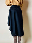 Gonna a portafoglio con dettaglio couture in lana nera “Yves Saint Laurent”