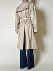 Trench in gabardine color cammello con fodera check “Mandria”
