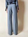 Pantalone a palazzo in rasato di lana grigio “Luisa Spagnoli”