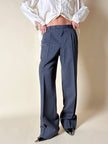 Tailleur gessato in lana grigio antracite “Yves Saint Laurent”
