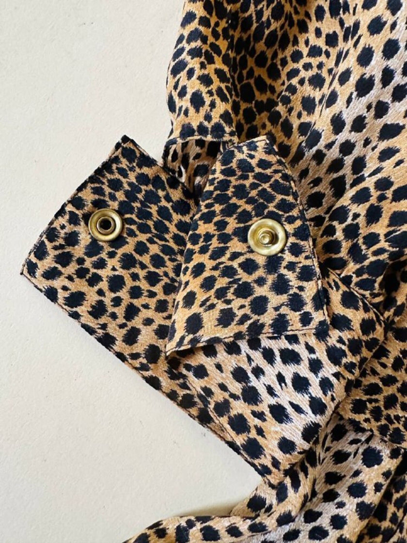 Chemisier leopardato in pura seta “Yvan & Marzia”