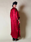 Kimono rosso bordeaux in tessuto Jacquard