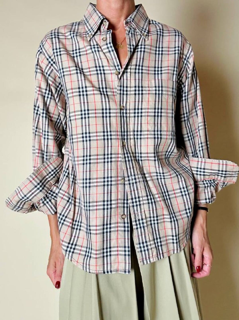 Camicia in cotone fantasia tartan “Burberrys”