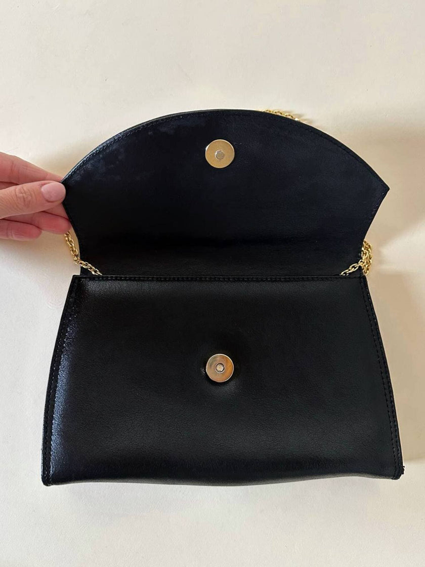 Borsa vintage Guy Laroche Paris in pelle nera