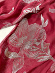 Blusa vintage Hale Bob in chiffon bordeaux fantasia floreale in lamé argento