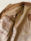 Giacca trucker in pelle scamosciata tabacco con bottoni effetto berlebeck
