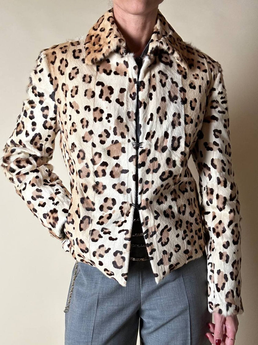 Giacca in cavallino leopardato “Iceberg”