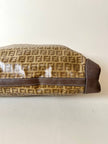 Tote bag vintage Fendi in tela monogram e marrone con finiture in pelle tortora