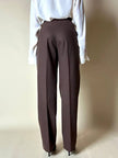 Tailleur giacca/pantalone in lana marrone chiaro “Prestige”