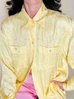 Camicia oversize in seta Jacquard giallo pastello “È Seta”
