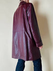 Giaccone svasato in pelle bordeaux “Allegra”