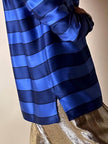 Camicia a righe in raso di seta blu Cina “Valentino Garavani”