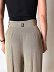 Vintage high-waisted Emporio Armani trousers in khaki Fil-à-Fil fabric