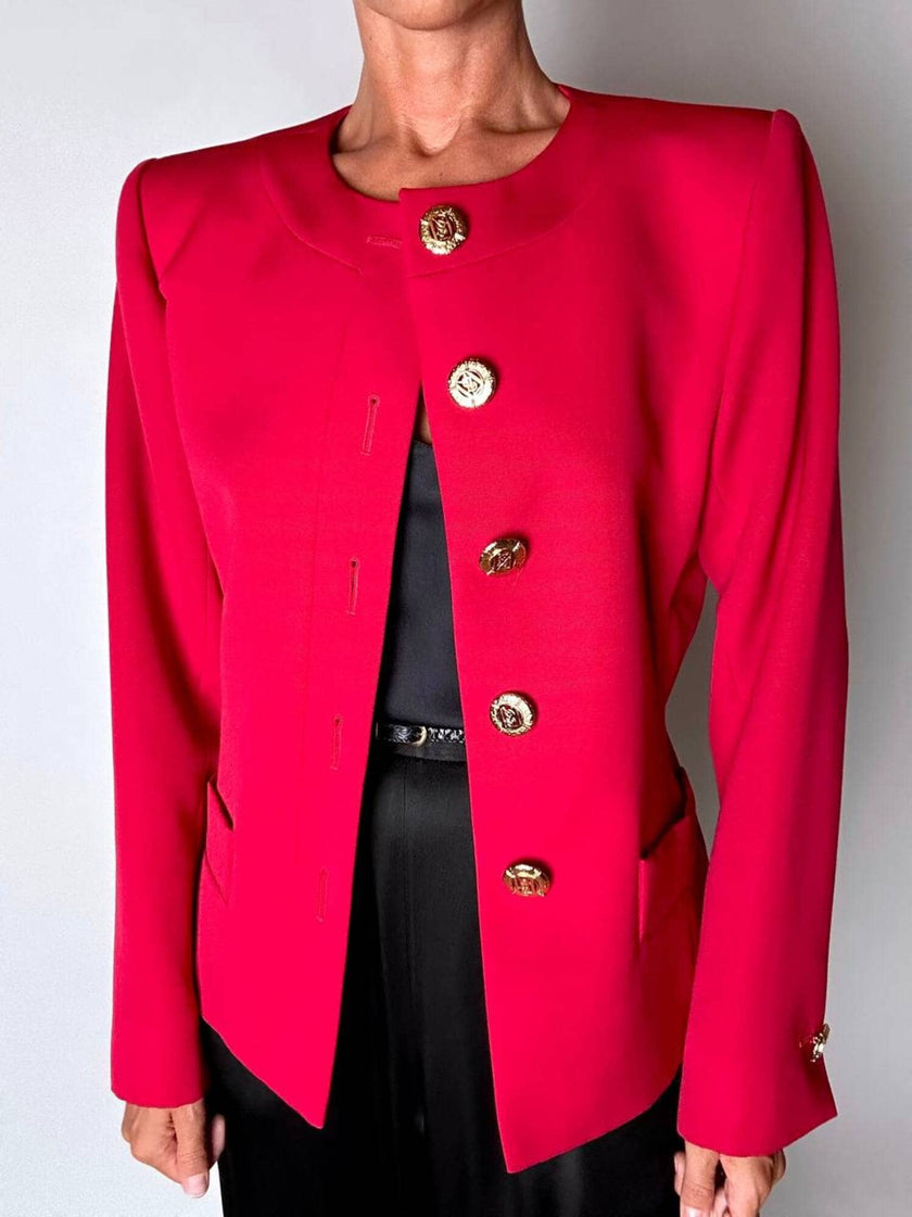Blazer vintage Yves Saint Laurent Variation in rasato di lana rossa