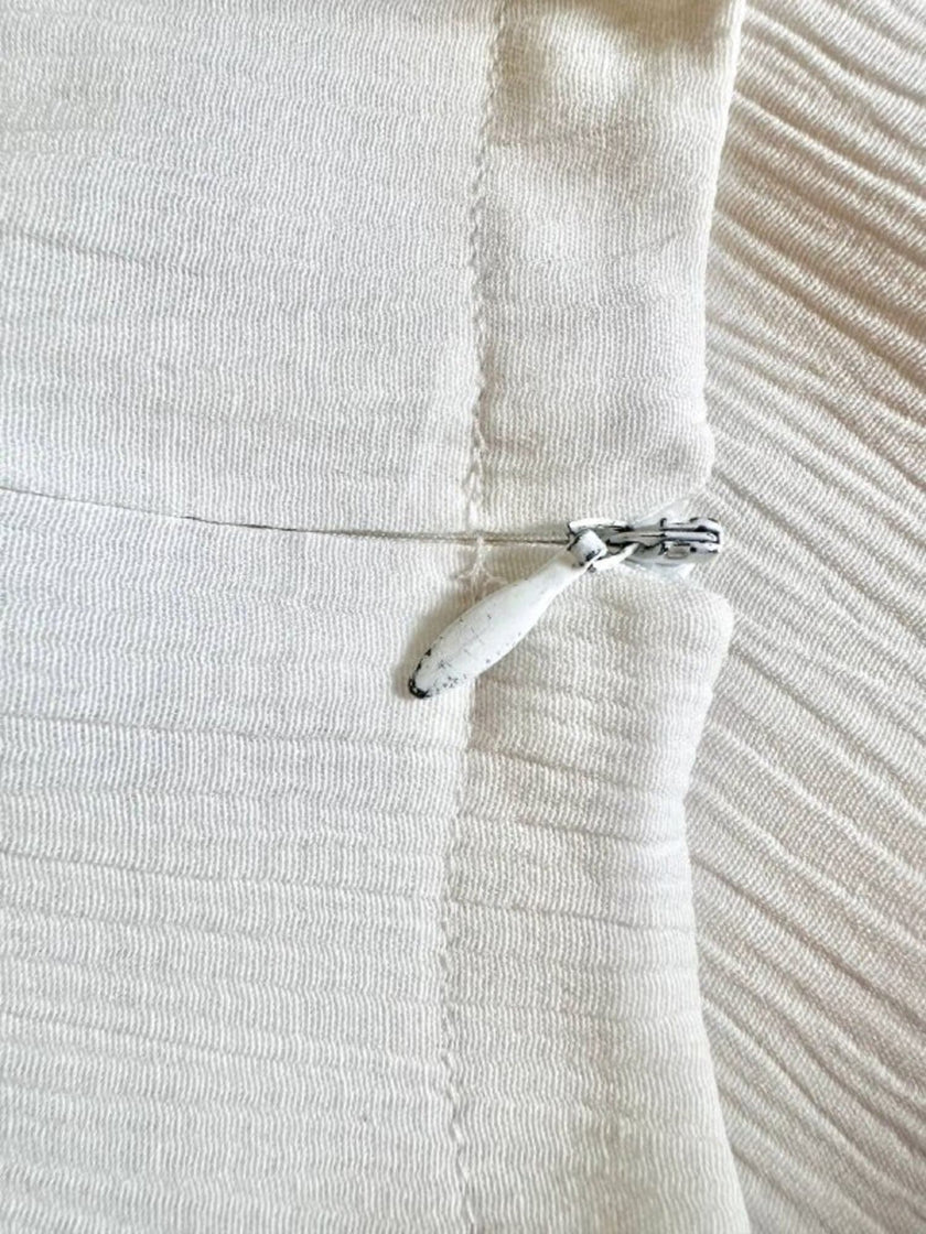 Abito tubino Yves Saint Laurent vintage bianco smanicato con spacco frontale