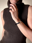 Gilet dolcevita Stefanel vintage in lana marrone a coste