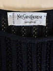 Maglia vintage Yves Saint Laurent nera traforata con profili smerlati