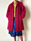 Gonna a ruota Yves Saint Laurent Variation in lana blu elettrico con fantasia floreale nera