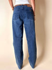 Jeans Yves Saint Laurent Vintage Boy-Friend in Denim Blu Scuro Slavato