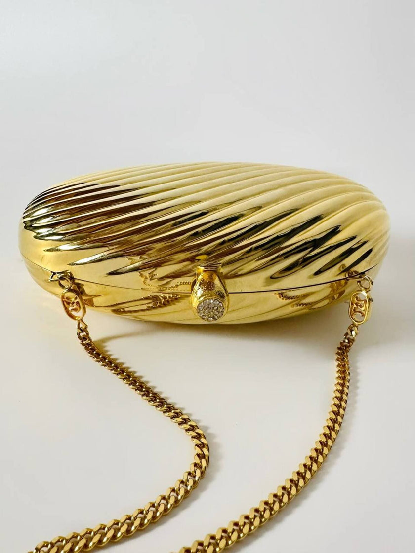 Vintage Schéilan Firenze jewel bag in twisted gold-tone metal with a couture tassel