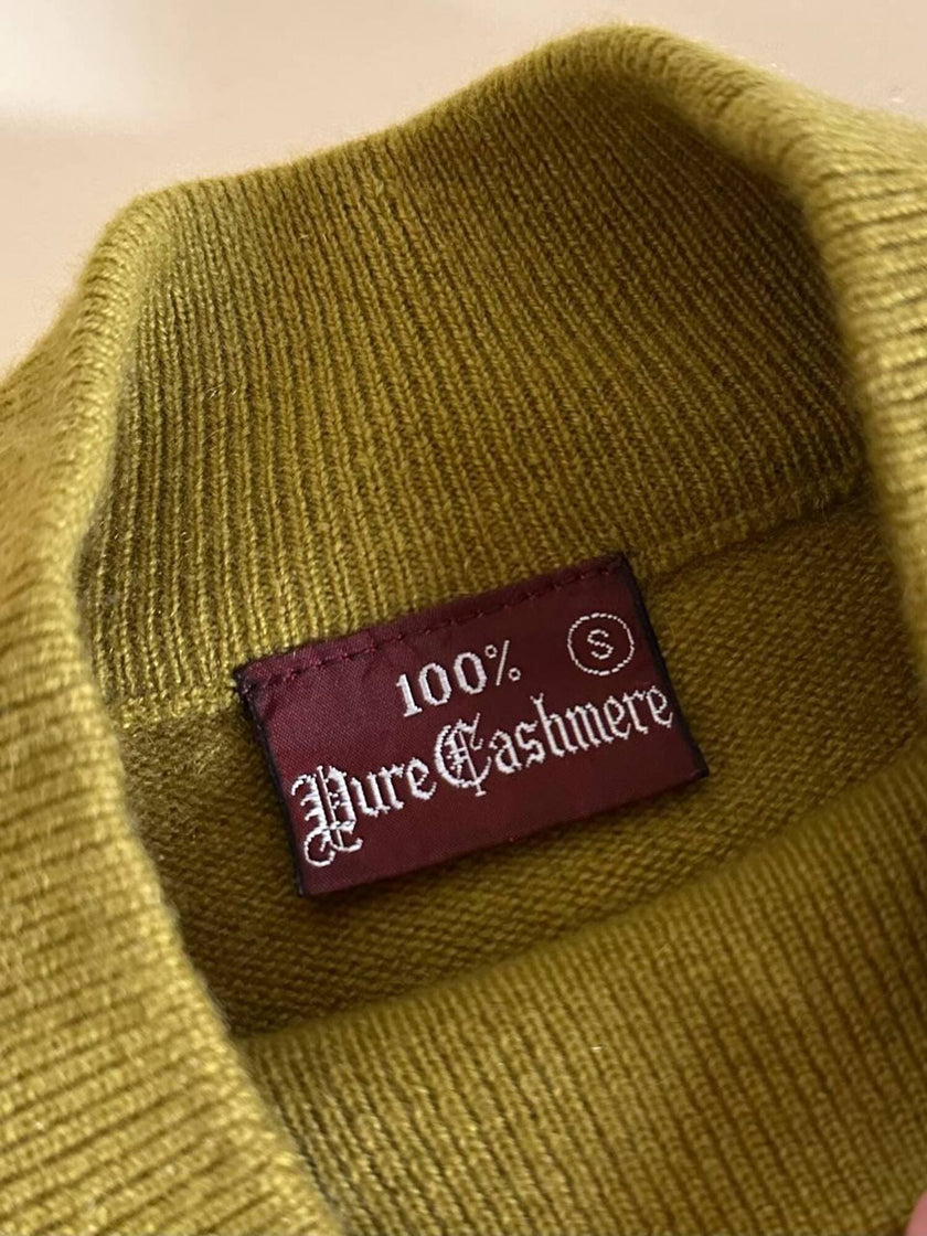 Lupetto oversize in cachemire verde acido Pure Cachemire