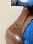 Décolleté Walter Steiger in pelle stampa lizard blu cobalto