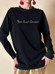 Maglia in cotone nero con bottoni dorati “Yves Saint Laurent”